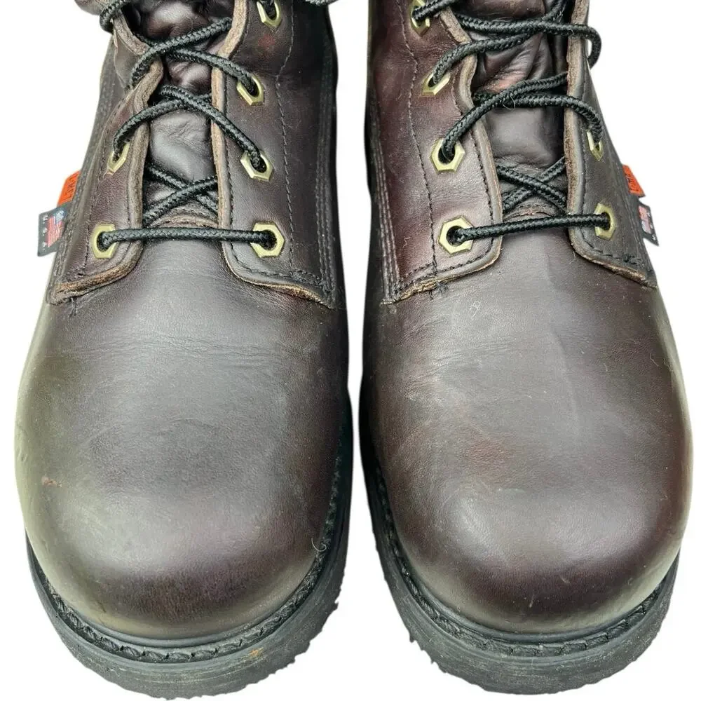 Thorogood Men’s American Heritage Steel Toe Brown Leather Work Boot Size US 8 D